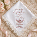 Mother In Law Embroidered Handkerchief, Thank You for Raising the Man of My Dreams, Personalized Wedding Hanky Gift