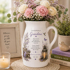 Personalized Grandma Memorial Ceramic Pitcher Vase – main product view