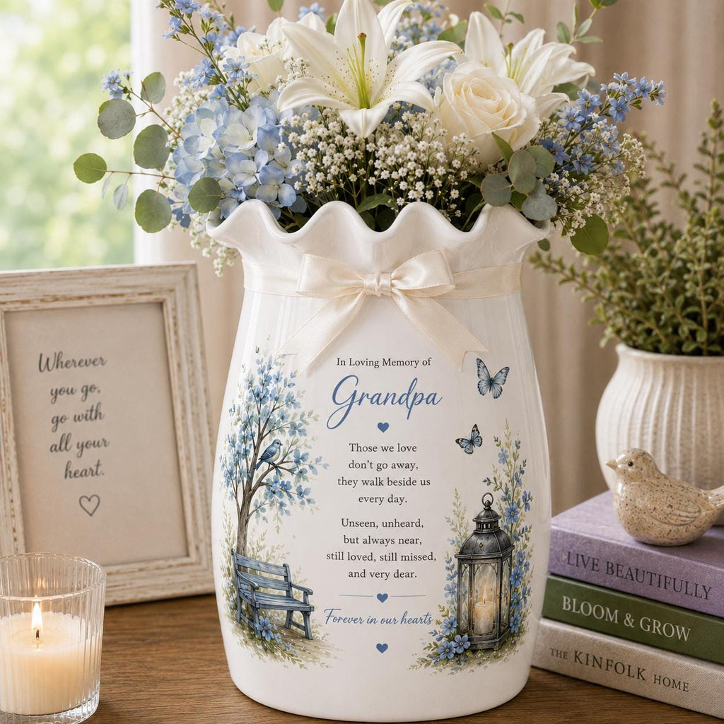 Personalized Grandma Memorial Ceramic Pitcher Vase, In Loving Memory Gift, Sympathy Keepsake, Loss of - product image 2