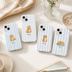 Custom Cat Phone Case, Personalized Orange Tabby Kitten Case, Cute Blue Stripe Pet Lover Gift, Cat Mom Phone Cover