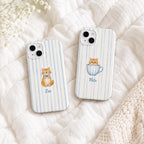 Custom Cat Phone Case, Personalized Orange Tabby Kitten Case, Cute Blue Stripe Pet Lover Gift, Cat Mom Phone Cover