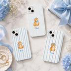 Custom Cat Phone Case, Personalized Orange Tabby Kitten Case, Cute Blue Stripe Pet Lover Gift, Cat Mom Phone Cover