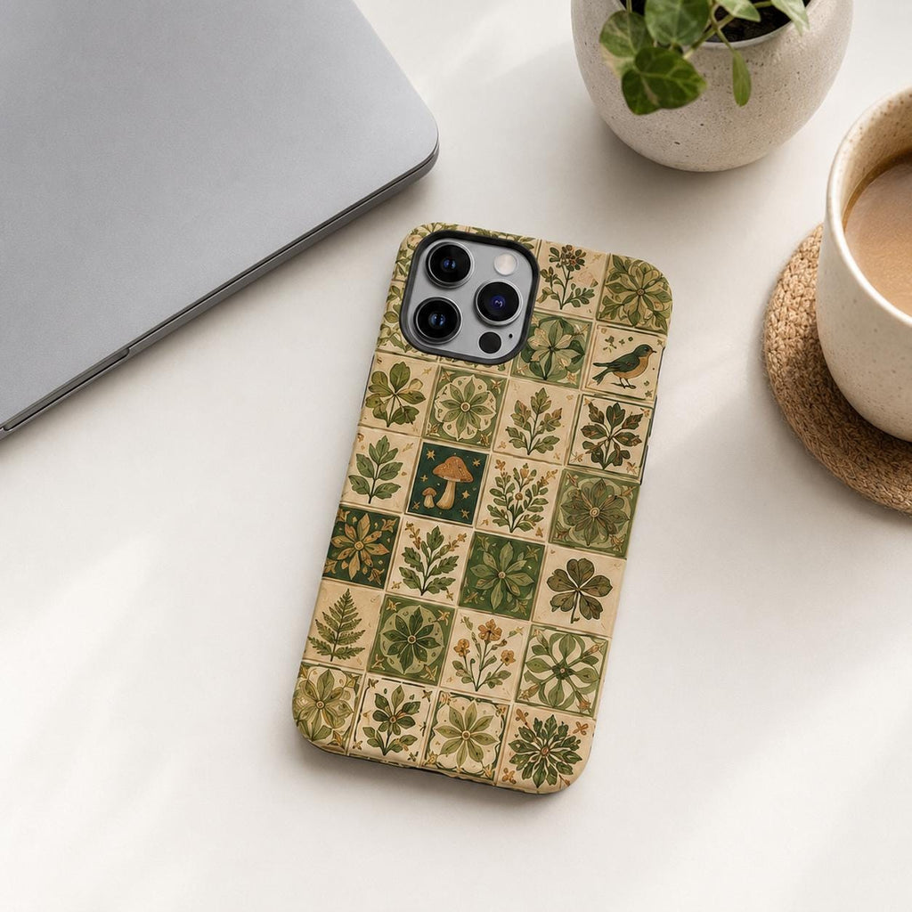 Custom Tile Phone Case, Mediterranean Mosaic Phone Cover, Floral Talavera Case, Personalized Boho iPhone Gift For Her