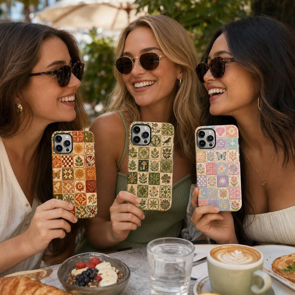 Custom Tile Phone Case, Mediterranean Mosaic Phone Cover, Floral Talavera Case, Personalized Boho iPhone Gift For Her