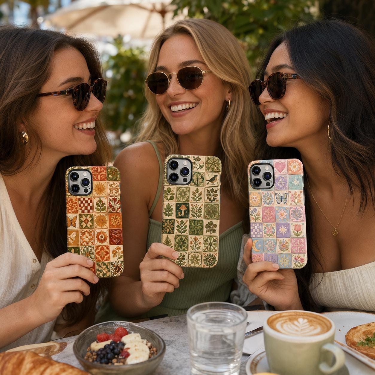 Custom Tile Phone Case, Mediterranean Mosaic Phone Cover, Floral Talavera Case, Personalized Boho iPhone Gift For Her