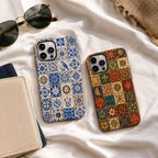 Custom Tile Phone Case, Mediterranean Mosaic Phone Cover, Floral Talavera Case, Personalized Boho iPhone Gift For Her