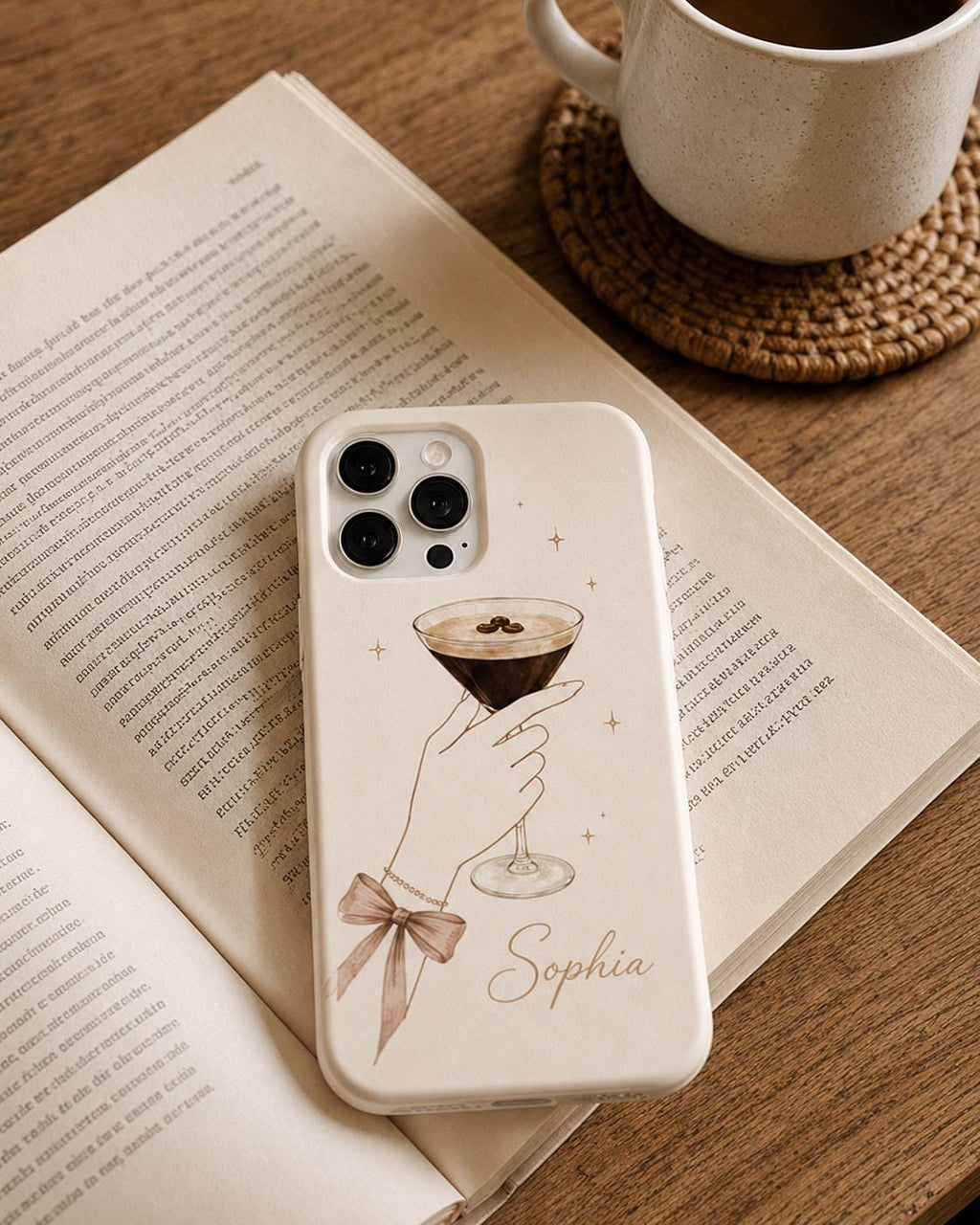 Custom Espresso Martini Phone Case, Personalized Cocktail iPhone Case, Coquette Coffee Drink Gift