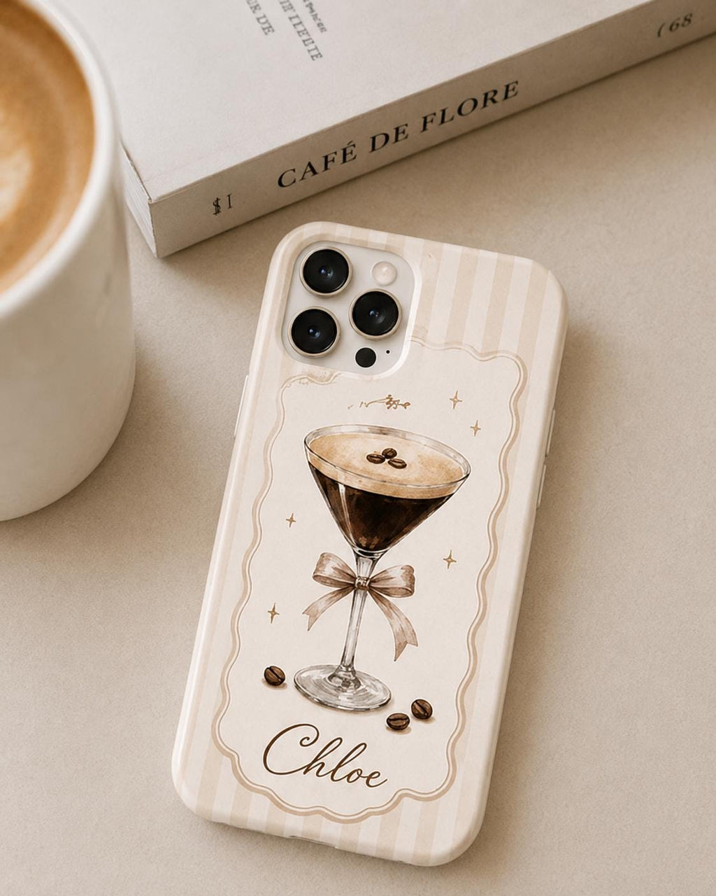 Custom Espresso Martini Phone Case, Personalized Cocktail iPhone Case, Coquette Coffee Drink Gift