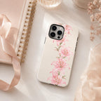 Pink Lily Phone Case, Watercolor Floral iPhone Case, Soft Feminine Botanical Case Gift