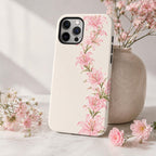 Pink Lily Phone Case, Watercolor Floral iPhone Case, Soft Feminine Botanical Case Gift