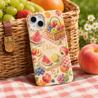 Custom Watercolor Citrus iPhone Case, Personalized Summer Name Phone Cover