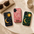 2D Custom Celestial Phone Case, Personalized Sun Moon Stained Glass Case, Gothic Astrology Phone Cover Gift For Her