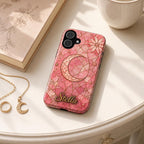 2D Custom Celestial Phone Case, Personalized Sun Moon Stained Glass Case, Gothic Astrology Phone Cover Gift For Her