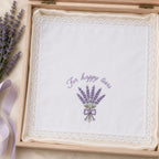 Custom Embroidered Handkerchief, Personalized Wedding Hanky, Happy Tears Floral Bouquet Keepsake Gift