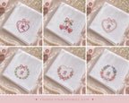 Custom Embroidered Handkerchief, Personalized Initial Heart Hanky, Romantic Floral Bow Wedding Keepsake Gift
