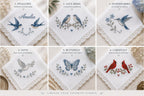 Custom Embroidered Handkerchief, Personalized Bird Symbol Wedding Hanky, Memorial Cardinal Happy Tears Gift