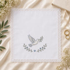 Custom Embroidered Handkerchief, Personalized Bird Symbol Wedding Hanky, Memorial Cardinal Happy Tears Gift