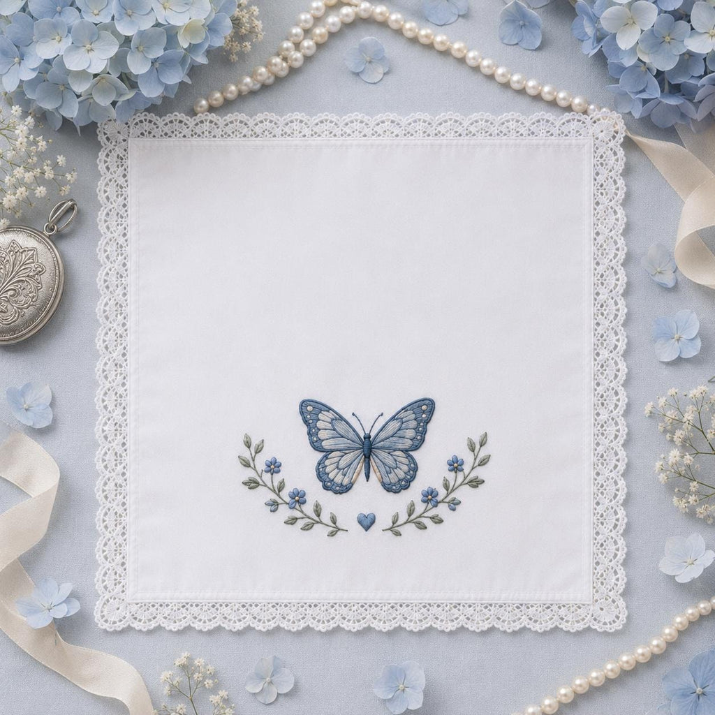 Custom Embroidered Handkerchief, Personalized Bird Symbol Wedding Hanky, Memorial Cardinal Happy Tears Gift
