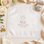 Personalized Pet Memorial Handkerchief, Custom Embroidered Wedding Hanky, Dog Remembrance Keepsake