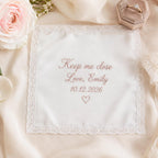 Personalized Bride Handkerchief, Custom Embroidered Wedding Hanky, Keepsake Gift From Bride