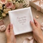 Personalized Bride Handkerchief, Custom Embroidered Wedding Hanky, Keepsake Gift From Bride