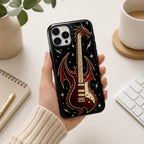 Dragon Guitar Phone Case, Rock Music iPhone Case, Red Electric Guitar Tough Case Gift
