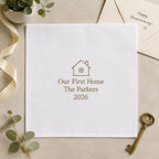 Personalized First Home Handkerchief, Custom Embroidered Housewarming Hanky, New Home Keepsake Gift