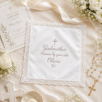 Personalized Godmother Handkerchief, Custom Embroidered Baptism Hanky, Godmother Keepsake Gift