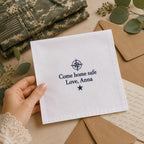 Personalized Military Handkerchief, Custom Embroidered Come Home Safe Hanky, Deployment Gift