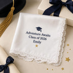 Personalized Graduation Handkerchief, Custom Embroidered Class of 2026 Hanky, Graduate Keepsake Gift
