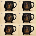 Custom Pet Cauldron Mug, Personalized Cat Portrait Witch Mug, Halloween Pet Gift, Gothic Black Ceramic Cup, Pet Mom Gift