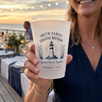 Personalized Coastal Reunion Frosted Cups, Custom Family Reunion Party Cups, Seaside Weekend Favors, Beach House Cups