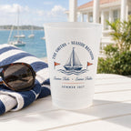 Personalized Coastal Reunion Frosted Cups, Custom Family Reunion Party Cups, Seaside Weekend Favors, Beach House Cups