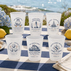Personalized Coastal Reunion Frosted Cups, Custom Family Reunion Cups, Beach House Party Favors, Seaside Vacation Drinkware