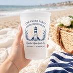 Personalized Coastal Reunion Frosted Cups, Custom Family Reunion Cups, Beach House Party Favors, Seaside Vacation Drinkware