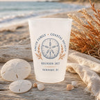 Personalized Coastal Reunion Frosted Cups, Custom Family Reunion Cups, Beach House Party Favors, Seaside Vacation Drinkware