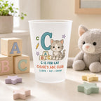 Personalized Animal Alphabet Frosted Cups, Custom Name Kids ABC Cup, Preschool Learning Gift, Daycare Birthday Party Favor