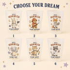 Personalized Kids Career Frosted Cups, Dream Big Animal Cup, Custom Name Birthday Party Favor, Preschool Graduation Gift