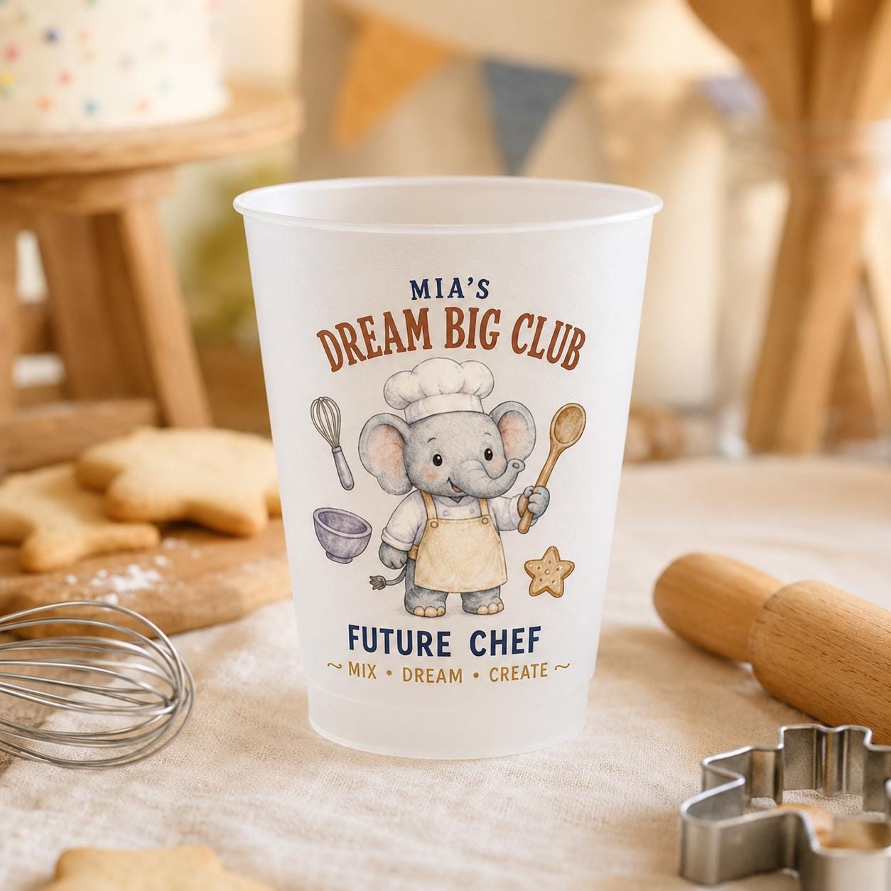 Personalized Kids Career Frosted Cups, Dream Big Animal Cup, Custom Name Birthday Party Favor, Preschool Graduation Gift