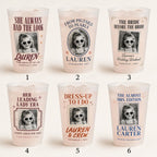 Personalized Bachelorette Frosted Cups, Custom Childhood Photo Bride Cups, Wedding Weekend Party Favors, Bridesmaid Drinkware