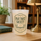 Personalized Book Club Frosted Cups, Custom Reading Group Cups, Books and Bubbly Party Favors, Book Lover Hostess Gift