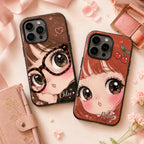 Custom Kawaii Girl Phone Case, Personalized Big Eye Anime iPhone Case, Cute Name Case Gift for Her