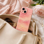 Custom Sunset Phone Case, Personalized Watercolor Sky iPhone Case, Pastel Cloud Name Case Gift for Her