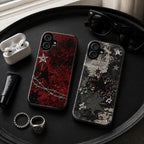 Custom Gothic Star Phone Case, Grunge Punk iPhone Case, Witchy Skull Black Case Gift
