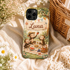 Custom Monkey Phone Case, Personalized Cute Animal iPhone Case, Jungle Safari Name Case Gift