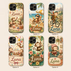 Custom Monkey Phone Case, Personalized Cute Animal iPhone Case, Jungle Safari Name Case Gift