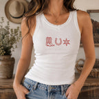 Custom Western Embroidered Tank Top, Cowgirl Lace Cami, Rodeo Nashville Shirt Gift For Her