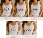 Custom Kiss Embroidered Tank Top, Personalized Lipstick Lace Cami, Bride Birthday Love Notes Shirt Gift For Her