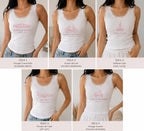 Custom Travel Embroidered Tank Top, Personalized Lace Cami, Vintage Summer Drive Sailboat Scooter Shirt Gift