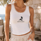Custom Girl Hobby Embroidered Tank Top, Personalized Lace Cami, Book Matcha Pilates Coffee Beach Shirt Gift